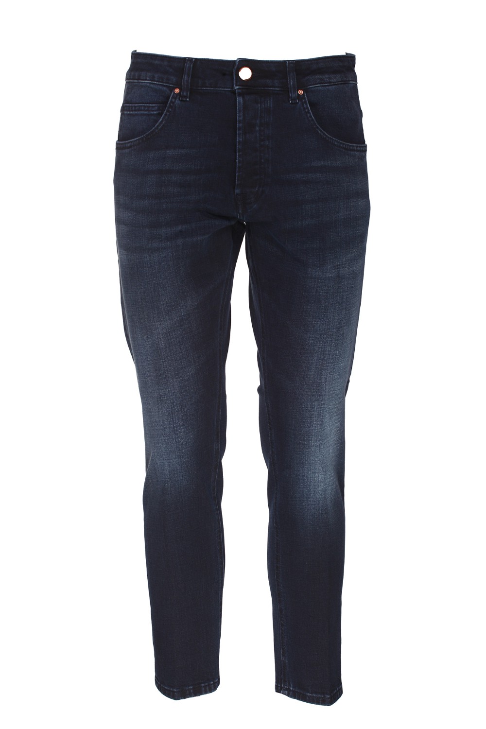 shop DON THE FULLER Saldi Jeans: Don The Fuller jeans "Yaren" in cotone.
Chiusura con bottone e zip.
Modello cinque tasche.
Tapered fit.
Composizione: 99% Cotone 1% Elastan.
Fabbricato in Italia.. YAREN  DTFNB FW1718-BLU/BLACK number 2092033